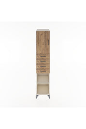 Hyperion Dolap 3 Raflı 4 Çekmeceli Tek Kapaklı 44x44x221 Aytaşı-Çam