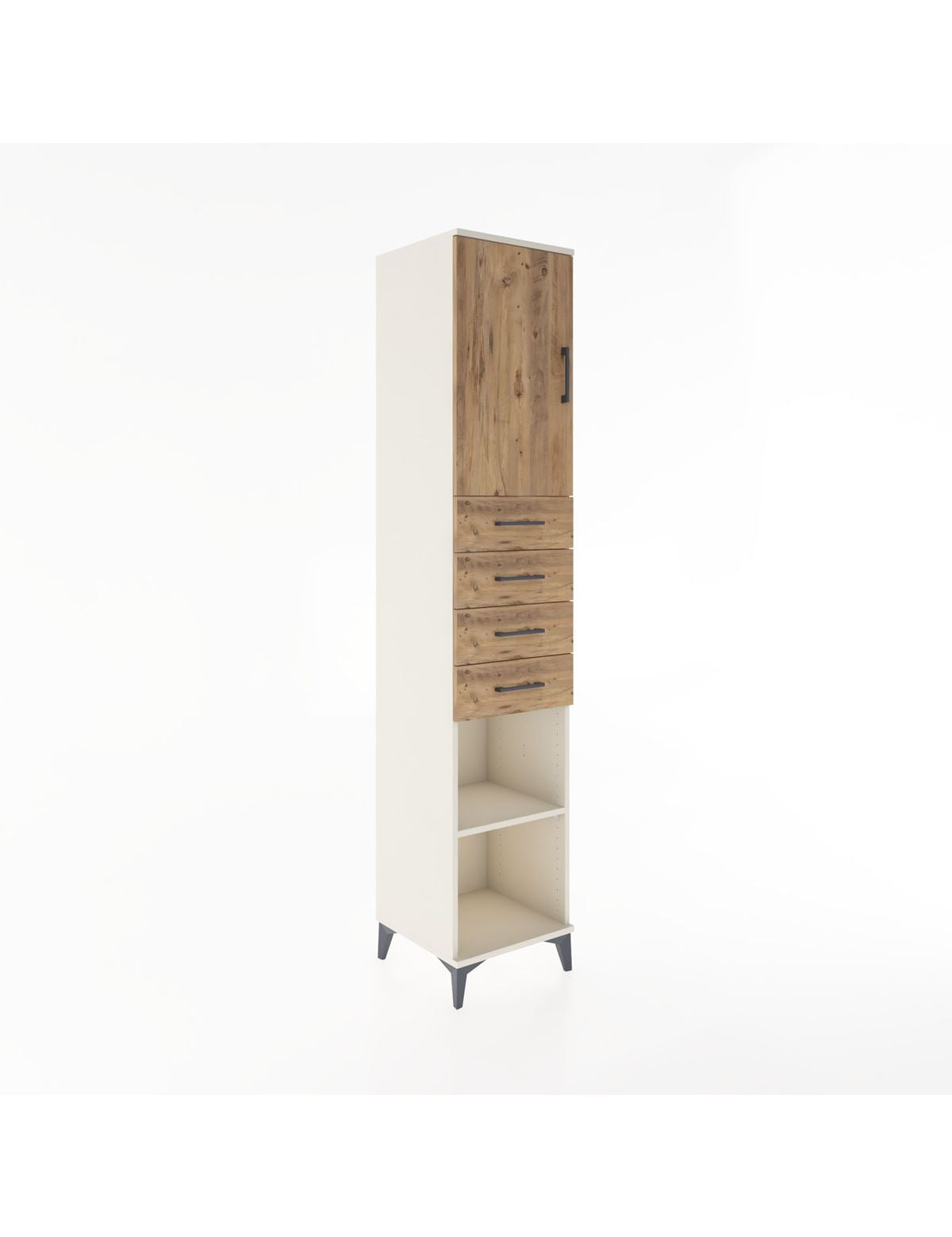 Hyperion Dolap 3 Raflı 4 Çekmeceli Tek Kapaklı 44x44x221 Aytaşı-Çam