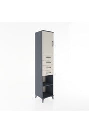 Hyperion Dolap 3 Raflı 4 Çekmeceli Tek Kapaklı 44x44x221 Antrasit-Aytaşı