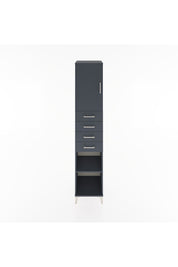 Hyperion Dolap 3 Raflı 4 Çekmeceli Tek Kapaklı 44x44x221 Antrasit-Antrasit