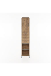 Hyperion Dolap 3 Raflı 4 Çekmeceli Tek Kapaklı 44x44x221 Çam-Çam