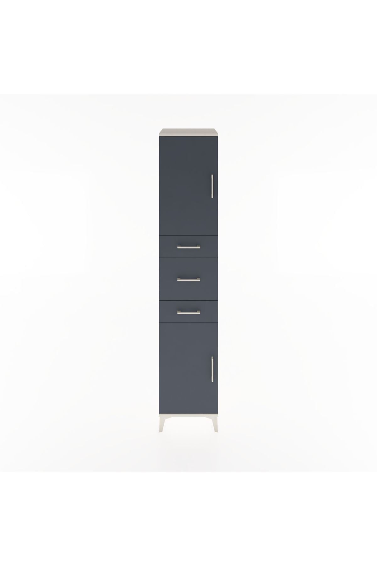 Hyperion Dolap 3 Raflı 3 Çekmeceli 2 Kapaklı 44x44x221 Aytaşı-Antrasit