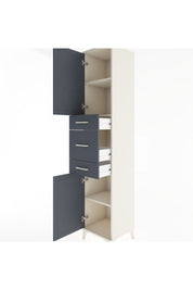 Hyperion Dolap 3 Raflı 3 Çekmeceli 2 Kapaklı 44x44x221 Aytaşı-Antrasit