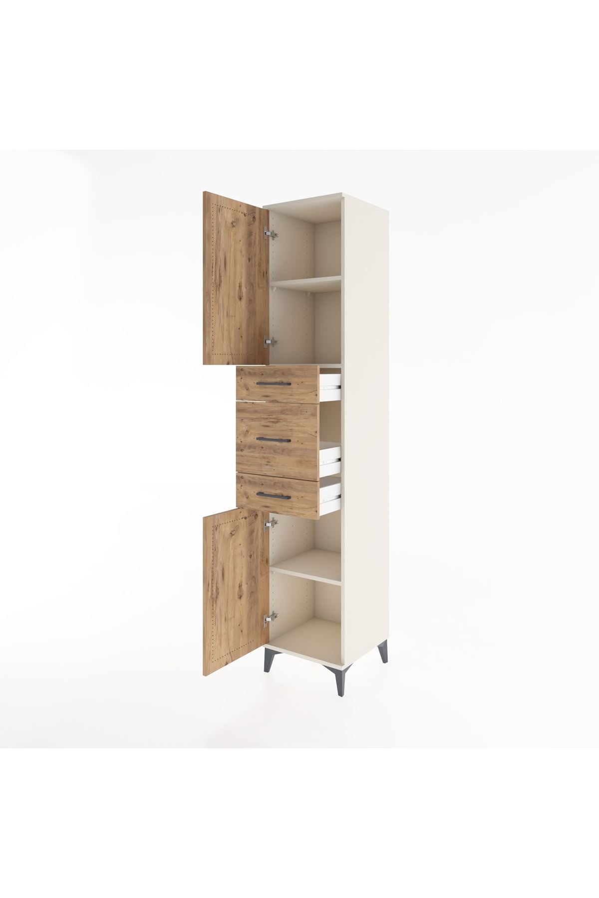 Hyperion Dolap 3 Raflı 3 Çekmeceli 2 Kapaklı 44x44x221 Aytaşı-Çam