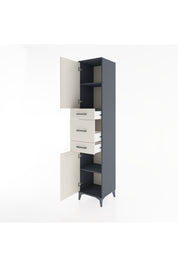 Hyperion Dolap 3 Raflı 3 Çekmeceli 2 Kapaklı 44x44x221 Antrasit-Aytaşı