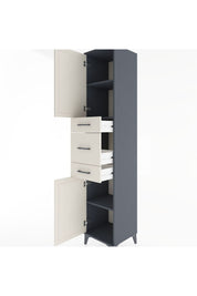 Hyperion Dolap 3 Raflı 3 Çekmeceli 2 Kapaklı 44x44x221 Antrasit-Aytaşı