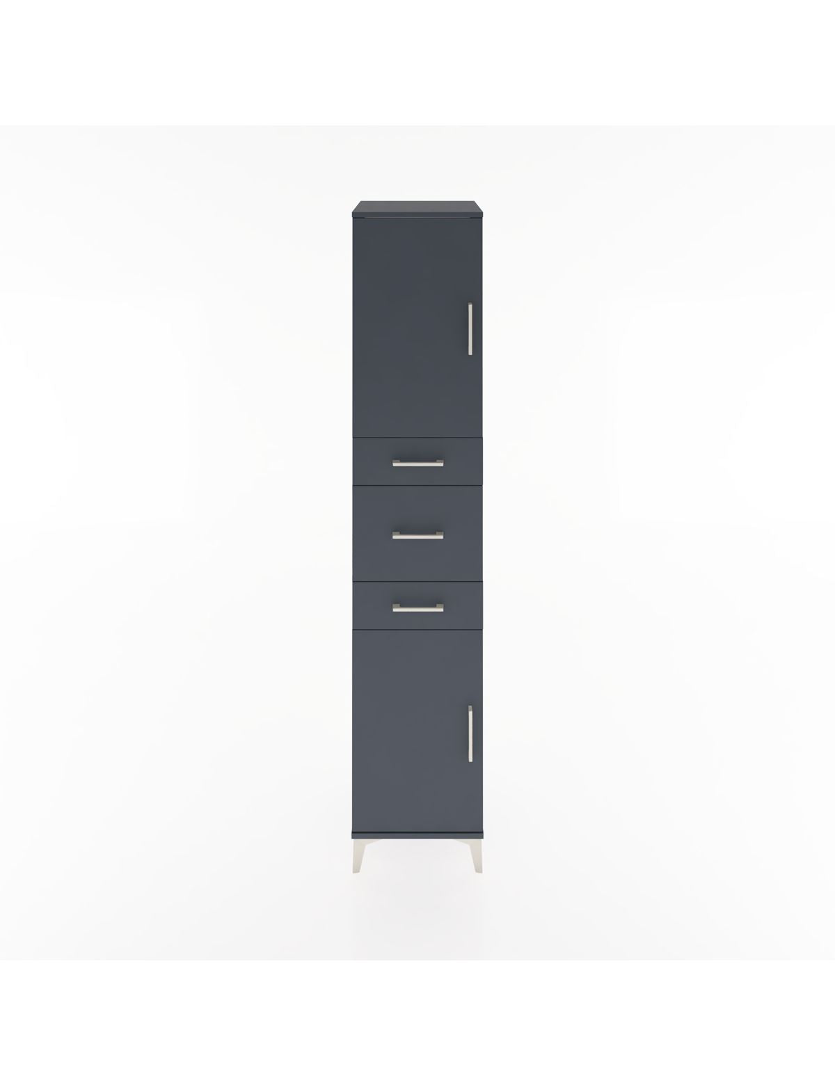 Hyperion Dolap 3 Raflı 3 Çekmeceli 2 Kapaklı 44x44x221 Antrasit-Antrasit