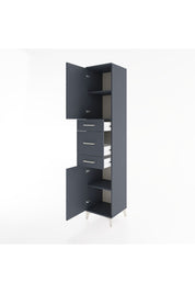 Hyperion Dolap 3 Raflı 3 Çekmeceli 2 Kapaklı 44x44x221 Antrasit-Antrasit