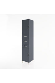 Hyperion Dolap 3 Raflı 3 Çekmeceli 2 Kapaklı 44x44x221 Antrasit-Antrasit