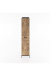 Hyperion Dolap 3 Raflı 3 Çekmeceli 2 Kapaklı 44x44x221 Antrasit-Çam