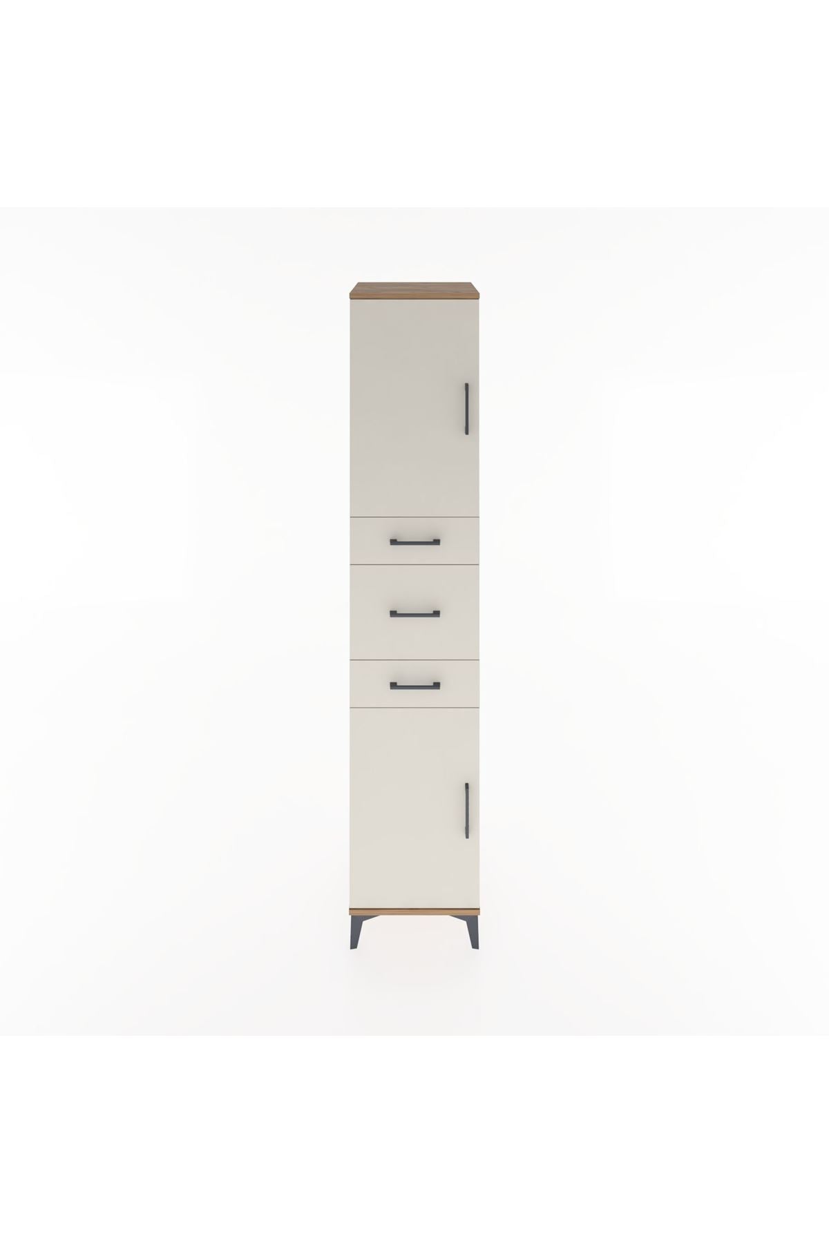 Hyperion Dolap 3 Raflı 3 Çekmeceli 2 Kapaklı 44x44x221 Çam-Aytaşı