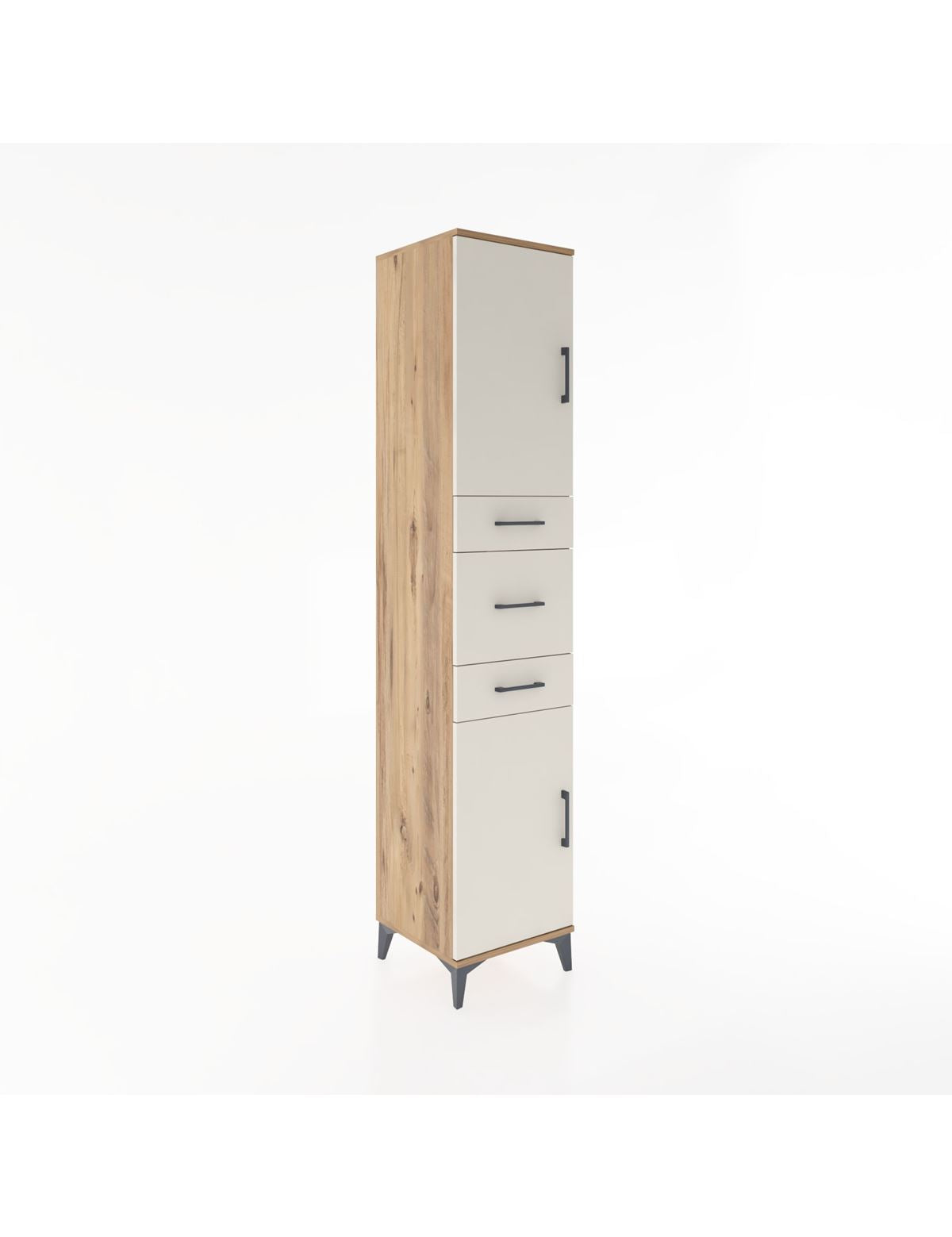 Hyperion Dolap 3 Raflı 3 Çekmeceli 2 Kapaklı 44x44x221 Çam-Aytaşı