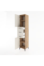 Hyperion Dolap 3 Raflı 3 Çekmeceli 2 Kapaklı 44x44x221 Çam-Aytaşı