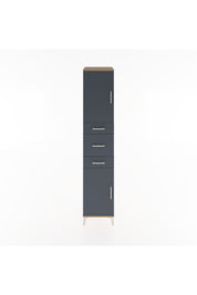 Hyperion Dolap 3 Raflı 3 Çekmeceli 2 Kapaklı 44x44x221 Çam-Antrasit