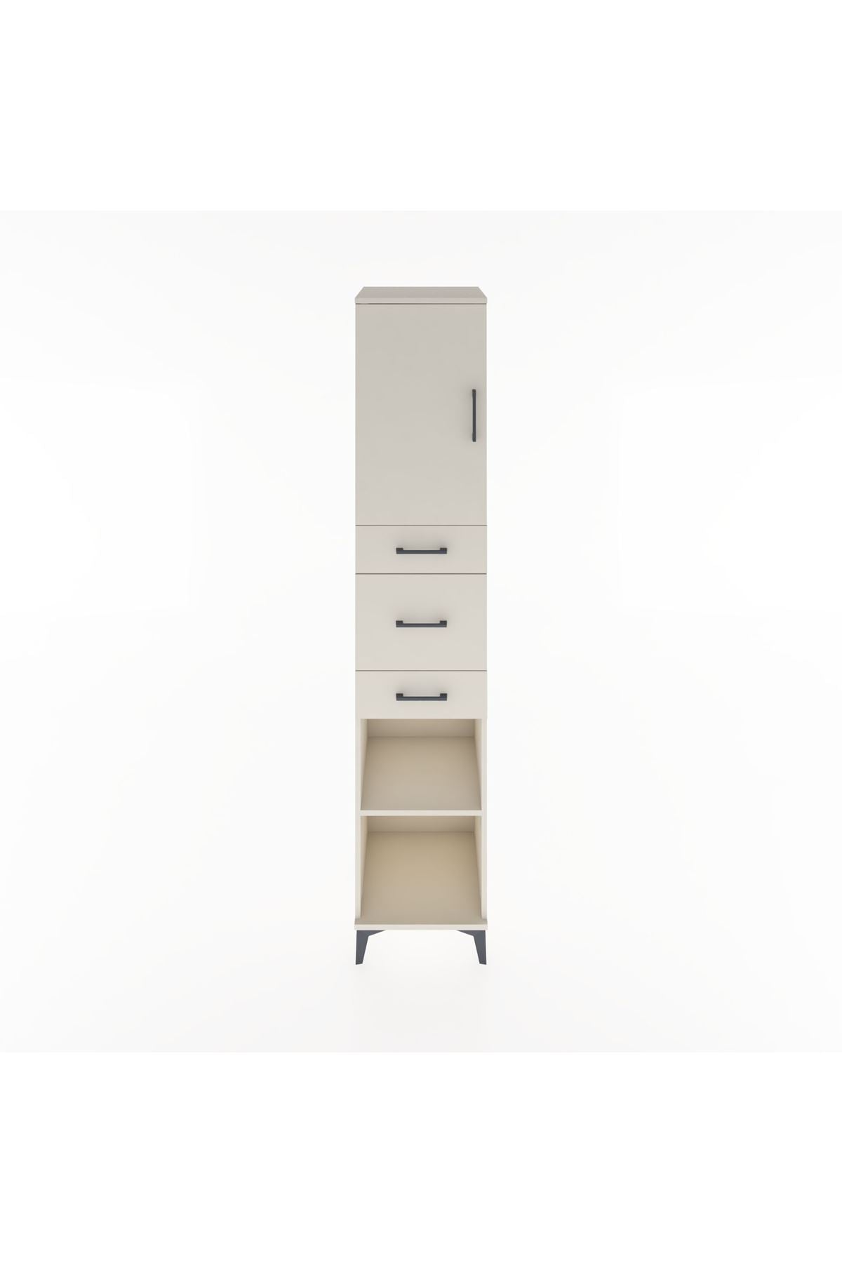 Hyperion Dolap 3 Raflı 3 Çekmeceli Tek Kapaklı 44x44x221 Aytaşı-Aytaşı