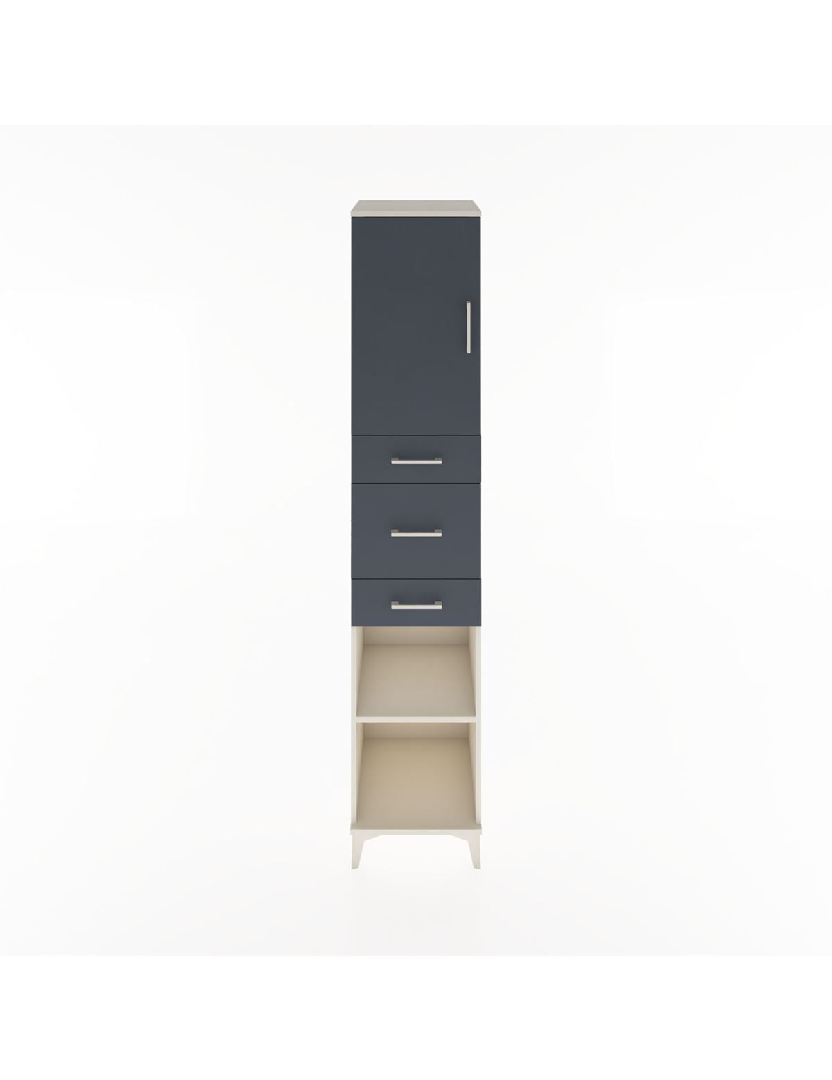 Hyperion Dolap 3 Raflı 3 Çekmeceli Tek Kapaklı 44x44x221 Aytaşı-Antrasit