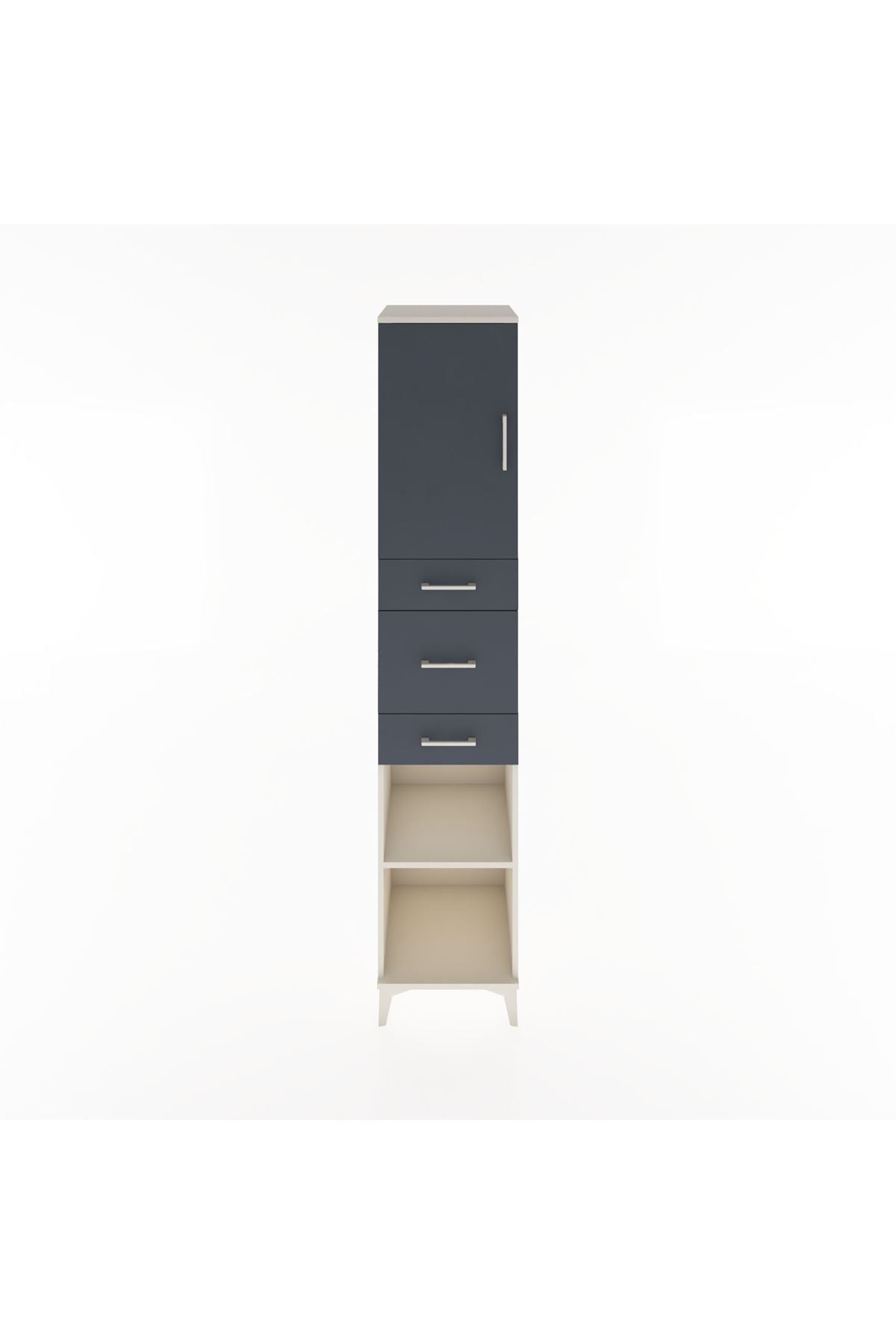 Hyperion Dolap 3 Raflı 3 Çekmeceli Tek Kapaklı 44x44x221 Aytaşı-Antrasit