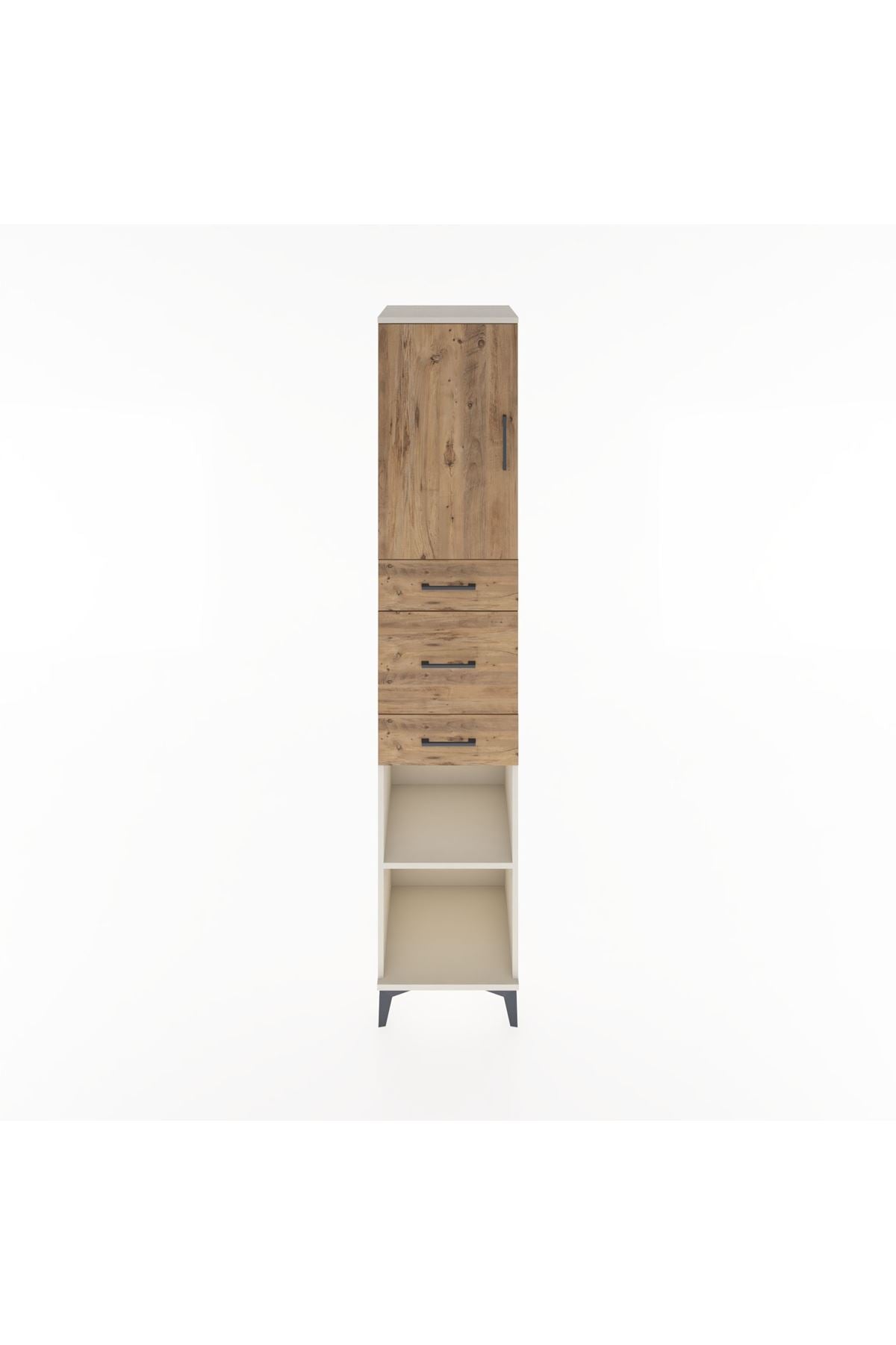 Hyperion Dolap 3 Raflı 3 Çekmeceli Tek Kapaklı 44x44x221 Aytaşı-Çam