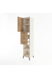 Hyperion Dolap 3 Raflı 3 Çekmeceli Tek Kapaklı 44x44x221 Aytaşı-Çam
