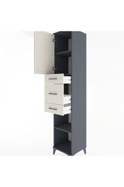 Hyperion Dolap 3 Raflı 3 Çekmeceli Tek Kapaklı 44x44x221 Antrasit-Aytaşı