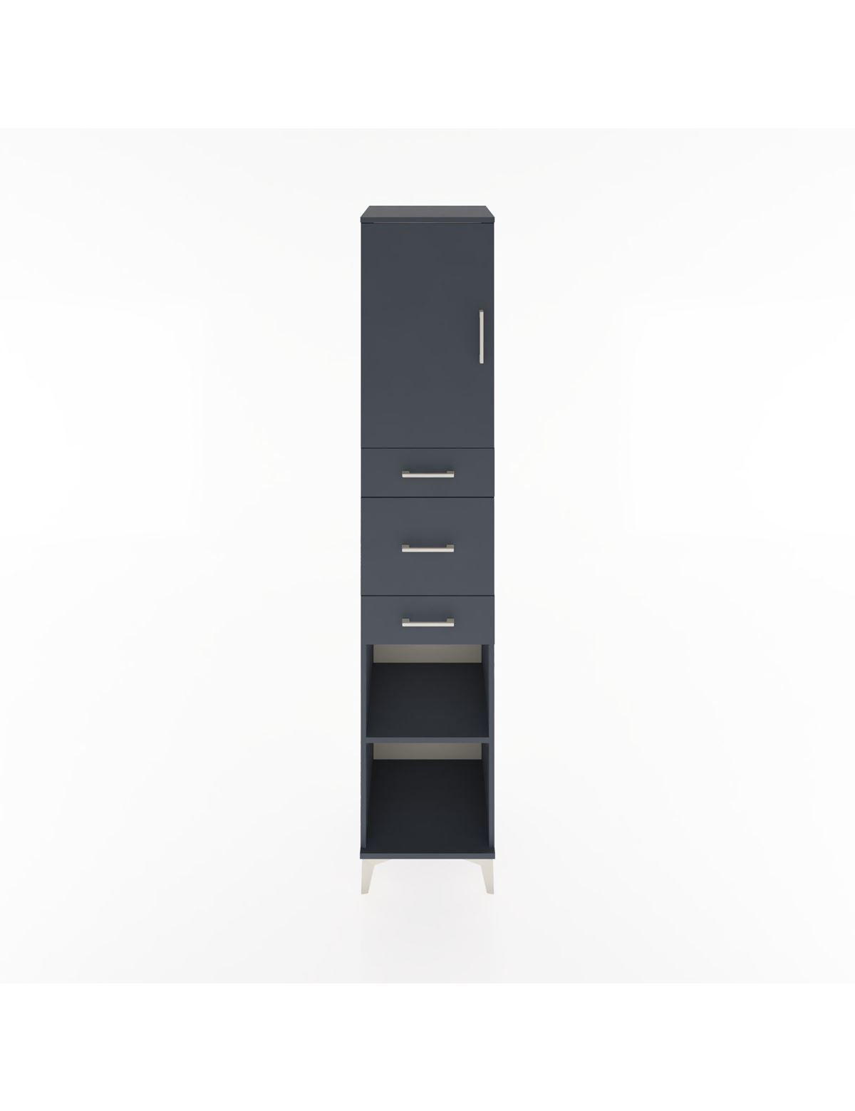 Hyperion Dolap 3 Raflı 3 Çekmeceli Tek Kapaklı 44x44x221 Antrasit-Antrasit