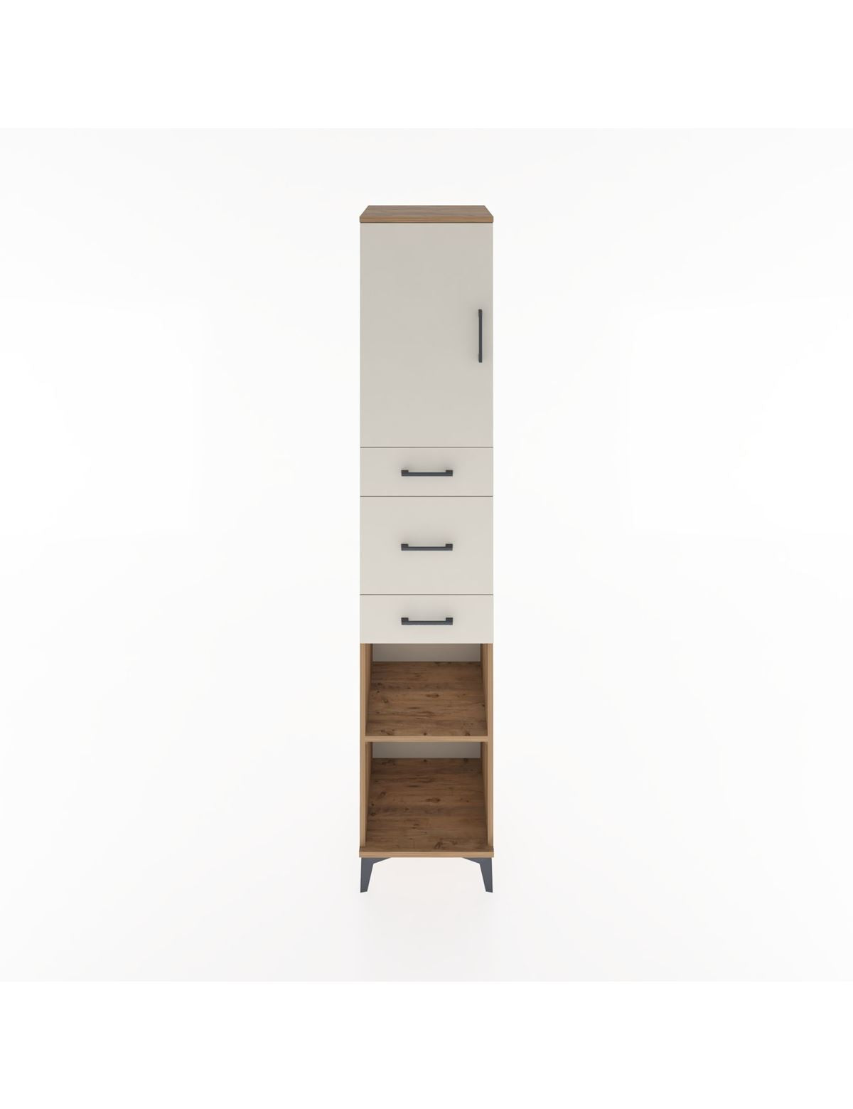 Hyperion Dolap 3 Raflı 3 Çekmeceli Tek Kapaklı 44x44x221 Çam-Aytaşı