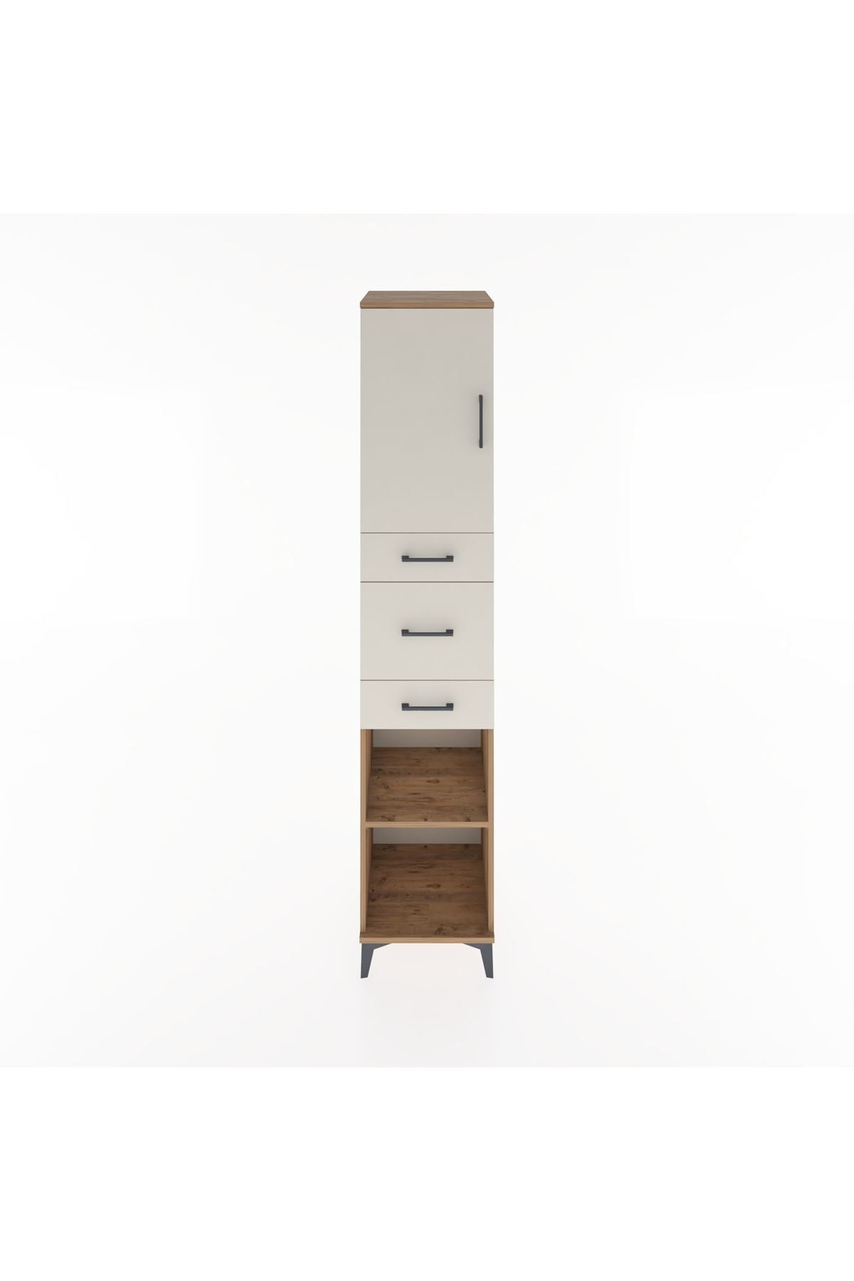 Hyperion Dolap 3 Raflı 3 Çekmeceli Tek Kapaklı 44x44x221 Çam-Aytaşı