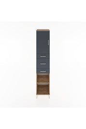 Hyperion Dolap 3 Raflı 3 Çekmeceli Tek Kapaklı 44x44x221 Çam-Antrasit