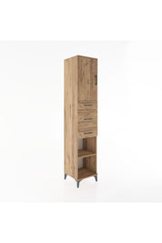 Hyperion Dolap 3 Raflı 3 Çekmeceli Tek Kapaklı 44x44x221 Çam-Çam
