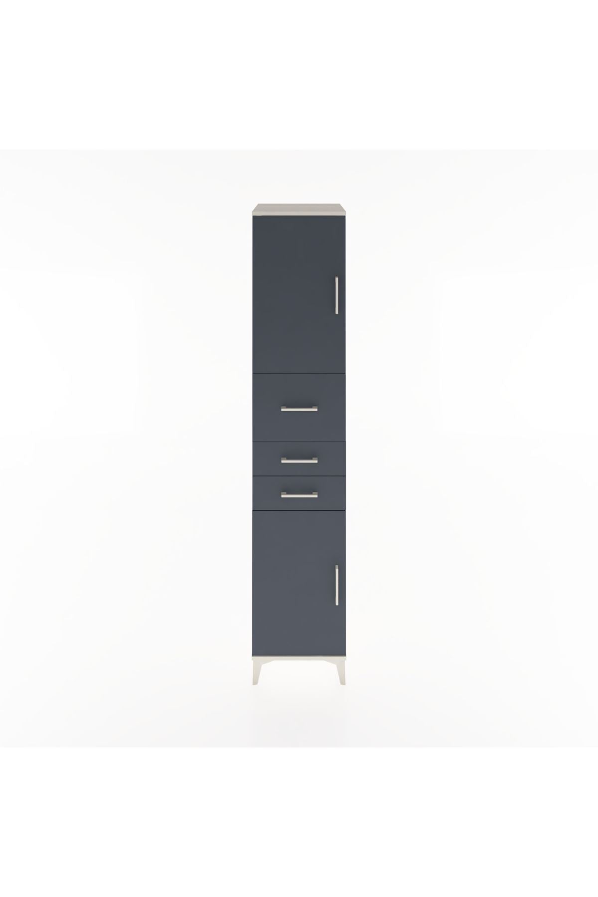 Hyperion Dolap 3 Raflı 3 Çekmeceli 2 Kapaklı 44x44x221 Aytaşı-Antrasit