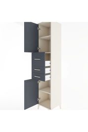 Hyperion Dolap 3 Raflı 3 Çekmeceli 2 Kapaklı 44x44x221 Aytaşı-Antrasit