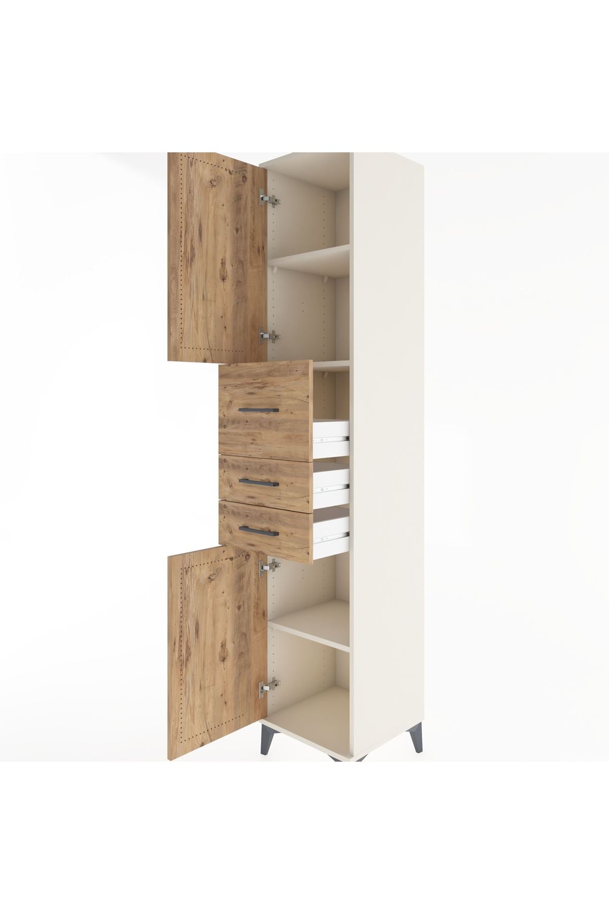 Hyperion Dolap 3 Raflı 3 Çekmeceli 2 Kapaklı 44x44x221 Aytaşı-Çam