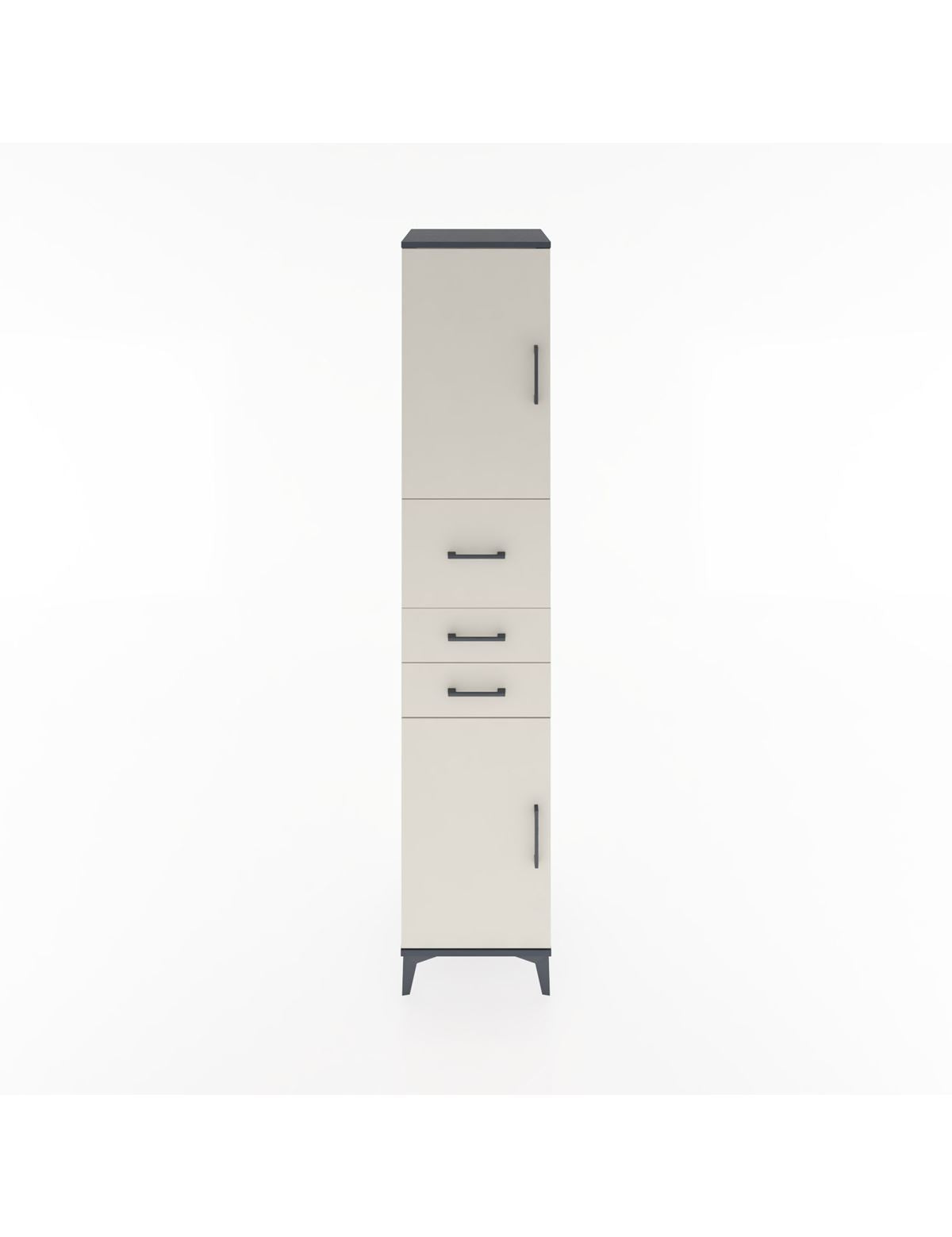 Hyperion Dolap 3 Raflı 3 Çekmeceli 2 Kapaklı 44x44x221 Antrasit-Aytaşı