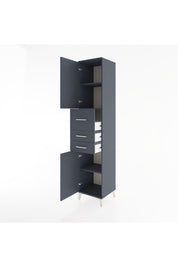 Hyperion Dolap 3 Raflı 3 Çekmeceli 2 Kapaklı 44x44x221 Antrasit-Antrasit