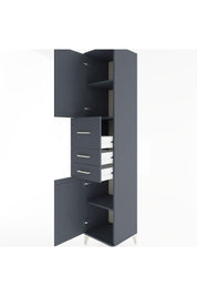 Hyperion Dolap 3 Raflı 3 Çekmeceli 2 Kapaklı 44x44x221 Antrasit-Antrasit