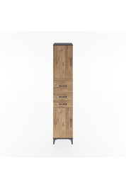 Hyperion Dolap 3 Raflı 3 Çekmeceli 2 Kapaklı 44x44x221 Antrasit-Çam