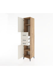 Hyperion Dolap 3 Raflı 3 Çekmeceli 2 Kapaklı 44x44x221 Çam-Aytaşı