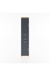 Hyperion Dolap 3 Raflı 3 Çekmeceli 2 Kapaklı 44x44x221 Çam-Antrasit