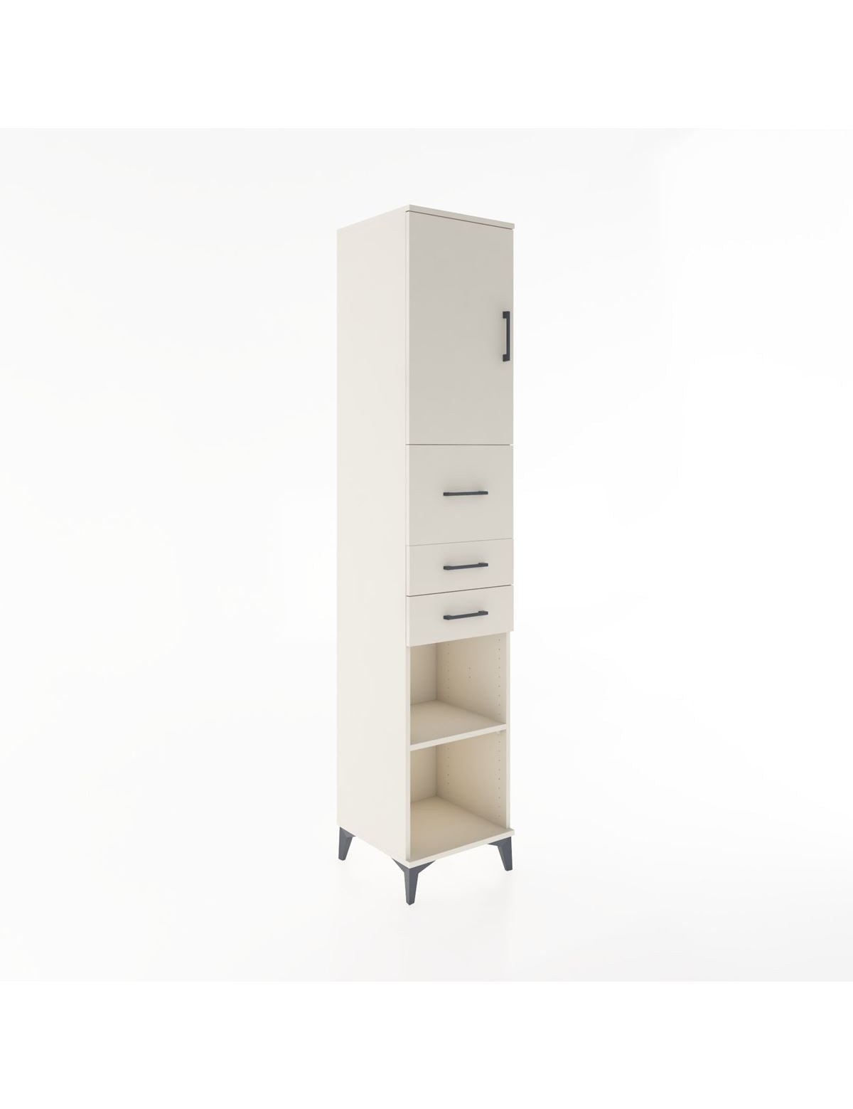 Hyperion Dolap 3 Raflı 3 Çekmeceli Tek Kapaklı 44x44x221 Aytaşı-Aytaşı