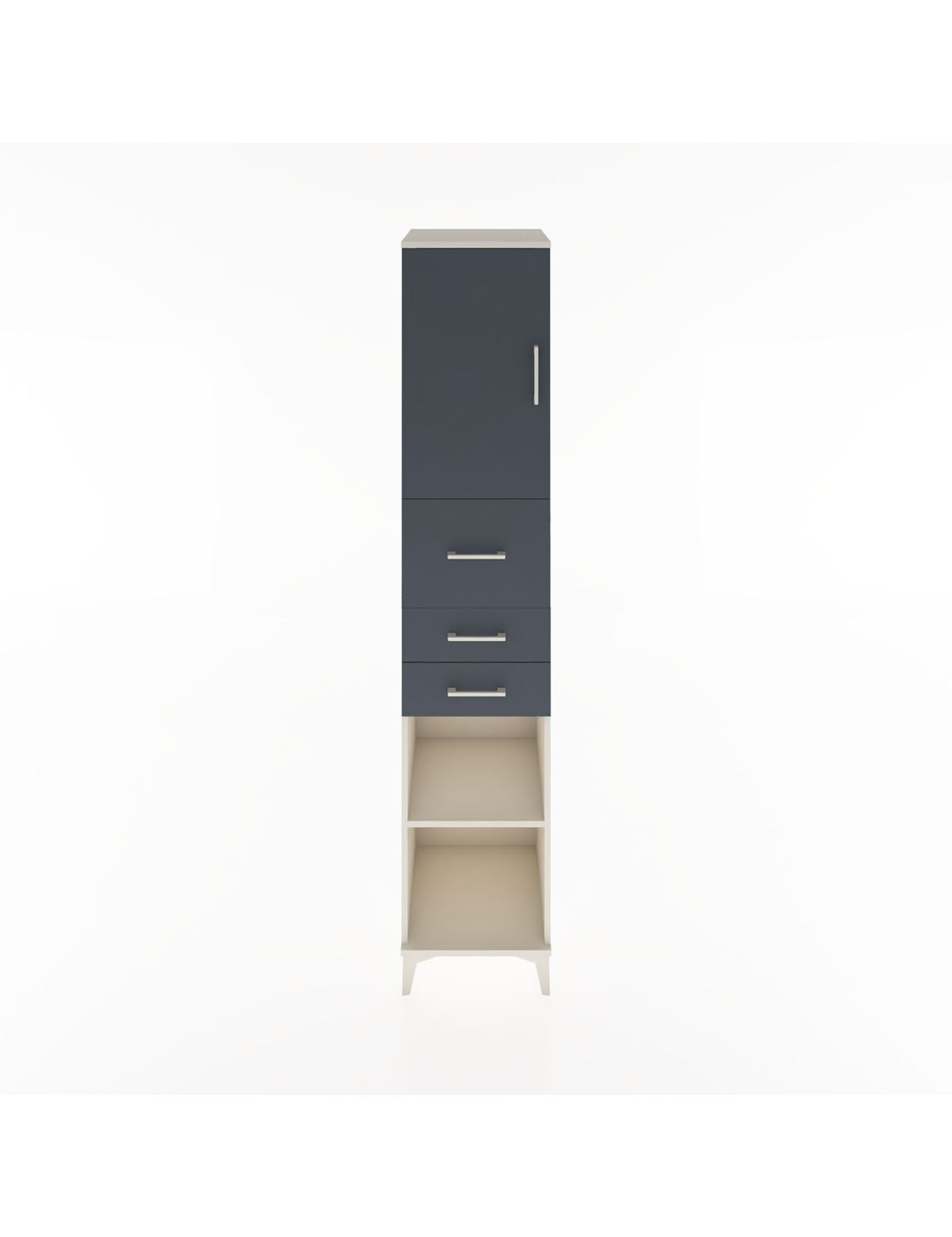 Hyperion Dolap 3 Raflı 3 Çekmeceli Tek Kapaklı 44x44x221 Aytaşı-Antrasit