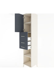 Hyperion Dolap 3 Raflı 3 Çekmeceli Tek Kapaklı 44x44x221 Aytaşı-Antrasit