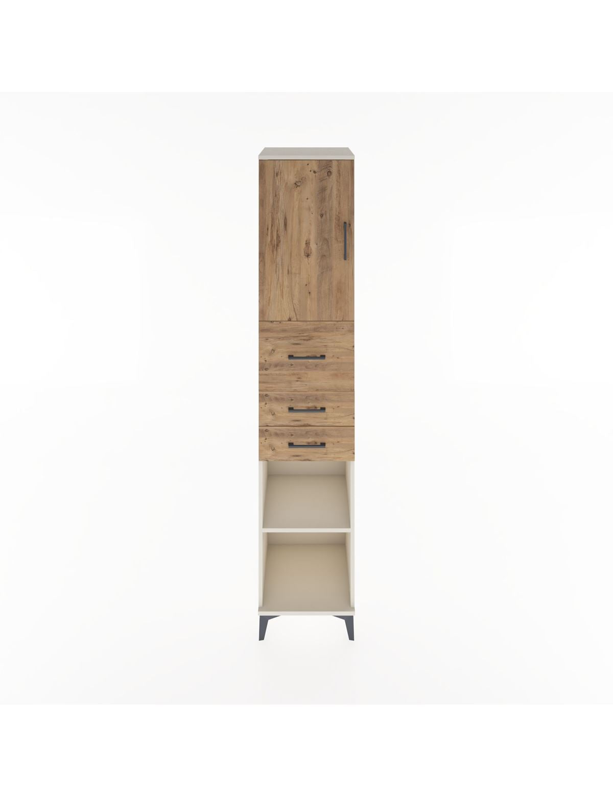 Hyperion Dolap 3 Raflı 3 Çekmeceli Tek Kapaklı 44x44x221 Aytaşı-Çam