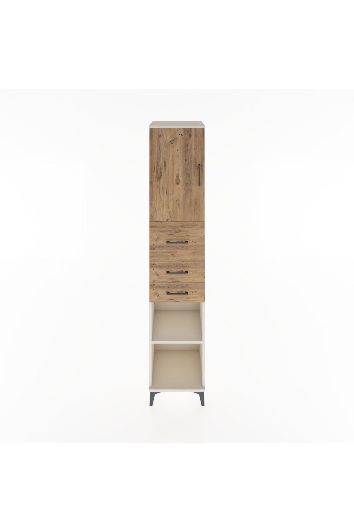 Hyperion Dolap 3 Raflı 3 Çekmeceli Tek Kapaklı 44x44x221 Aytaşı-Çam