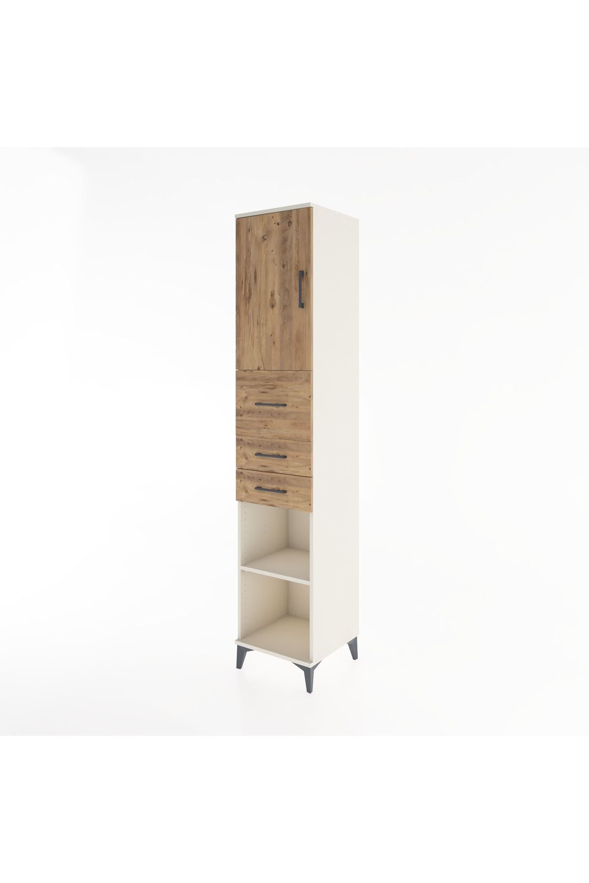 Hyperion Dolap 3 Raflı 3 Çekmeceli Tek Kapaklı 44x44x221 Aytaşı-Çam