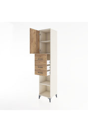 Hyperion Dolap 3 Raflı 3 Çekmeceli Tek Kapaklı 44x44x221 Aytaşı-Çam