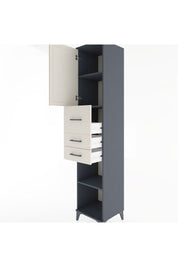 Hyperion Dolap 3 Raflı 3 Çekmeceli Tek Kapaklı 44x44x221 Antrasit-Aytaşı