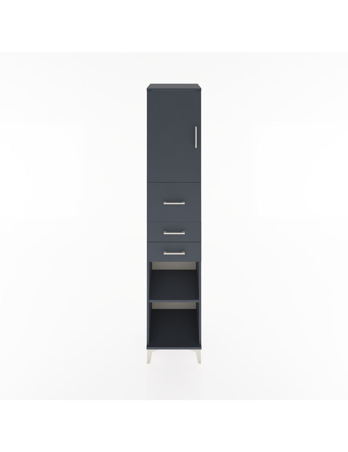 Hyperion Dolap 3 Raflı 3 Çekmeceli Tek Kapaklı 44x44x221 Antrasit-Antrasit