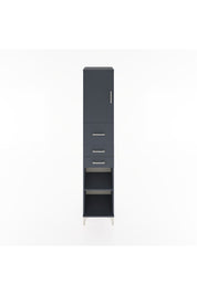 Hyperion Dolap 3 Raflı 3 Çekmeceli Tek Kapaklı 44x44x221 Antrasit-Antrasit