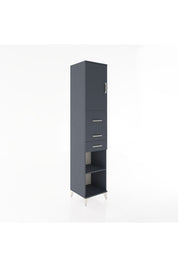 Hyperion Dolap 3 Raflı 3 Çekmeceli Tek Kapaklı 44x44x221 Antrasit-Antrasit