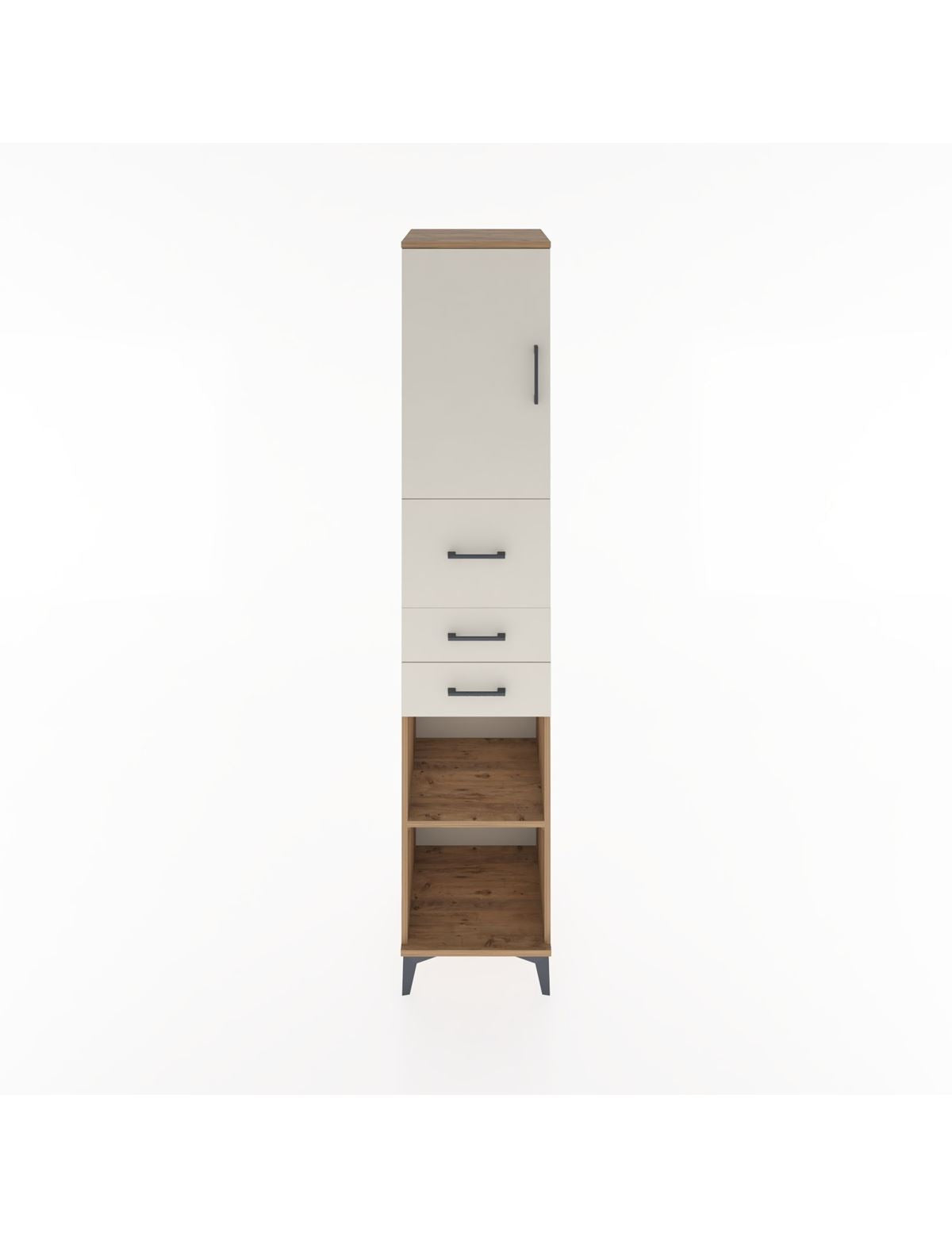 Hyperion Dolap 3 Raflı 3 Çekmeceli Tek Kapaklı 44x44x221 Çam-Aytaşı